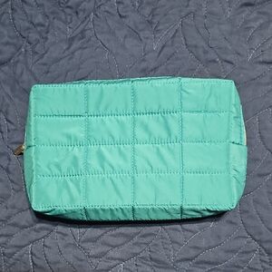 Sephora Teal Quilted Women's Cosmetic Bag New